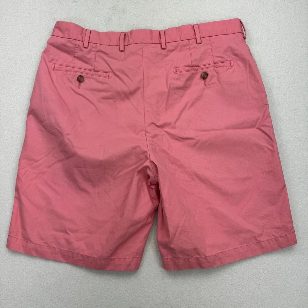 Peter Millar Shorts Mens Size 36 Pink 100% Pima Cotton Flat Front Golf Chino